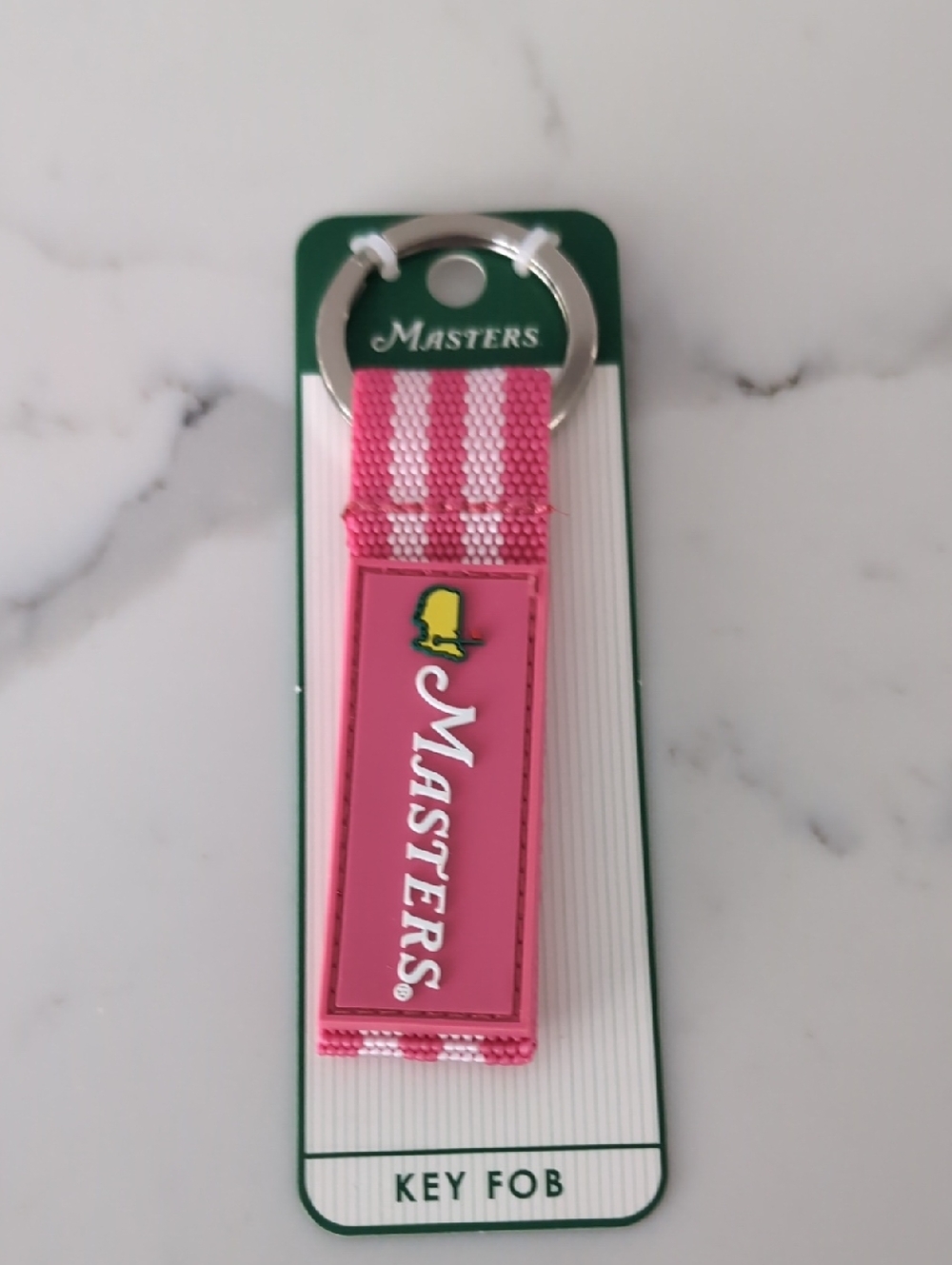 Masters Pink Key Fob with Green Logo